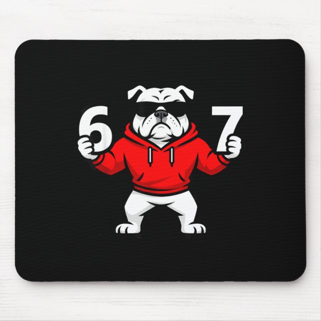 Fun Six Seven Meme Bulldogs Number 6 And 7  Mousepad (Vorne)