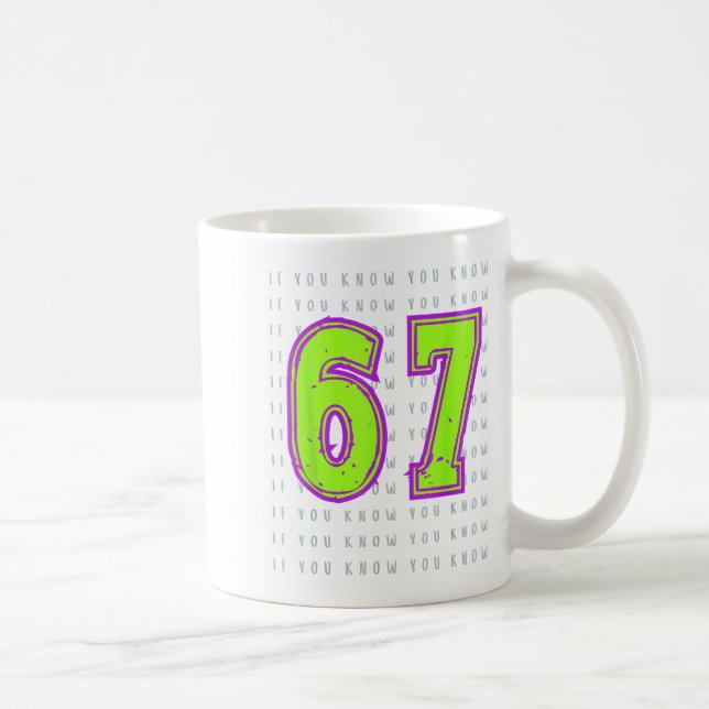 Fun Six Sieben 6 7 Meme Design Kaffeetasse (Rechts)