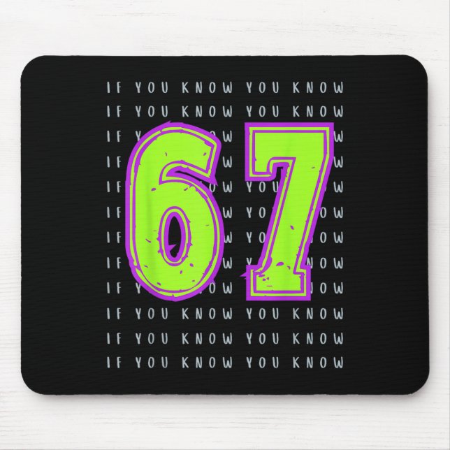 Fun Six Sieben 6 7 Meme Design Mousepad (Vorne)