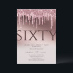 Fun Sixty Überraschung Rosa Glitzer 60. Geburtstag Einladung<br><div class="desc">Fun Sixty Surprise Pink Glitzer 60. Geburtstag Einladung Ihre Gäste werden wissen,  dass dies ein lustiges Party,  indem Sie nur auf diese Einladung! Dieses Design bietet lustige Typografie,  einen rosa Hintergrund und viel Glitzer!</div>