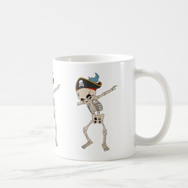 Fun Skeleton Pirate Halloween Dab Dancer Kaffeetasse (Rechts)