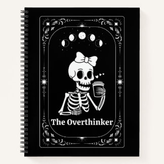 Fun Skeleton Tarot Card Gothic Skull Goth Hexe Notizbuch