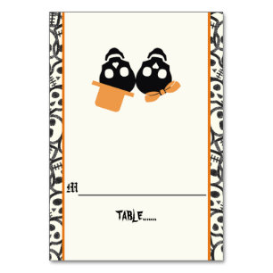 Fun Skulls Halloween-Hochzeitskarte Tischnummer