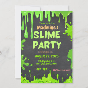 Fun Slime Party Geburtstagseinladung Einladung