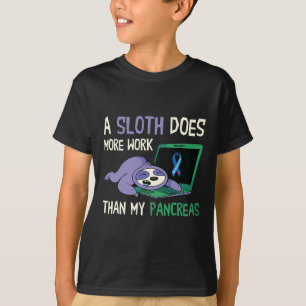 Fun Sloth Pankreas Diabetes Bewusstsein Insulin Di T-Shirt