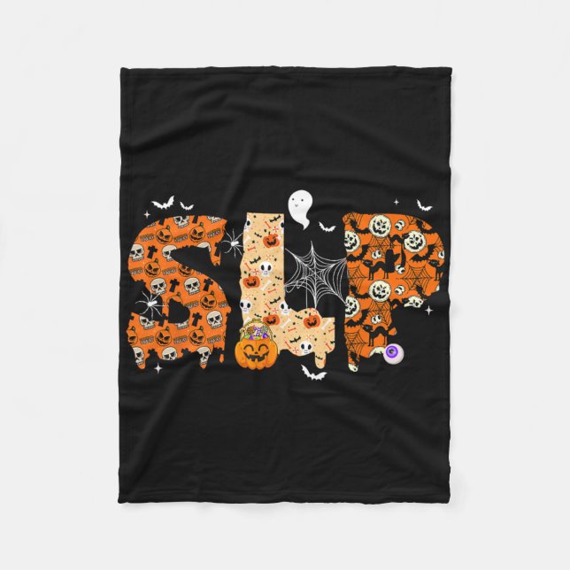 Fun Slp Halloween Kostüm Pumpkin Fall Skelett Fleecedecke (Vorderseite)