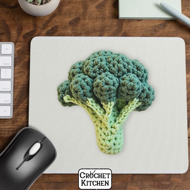 Fun Smood Boost Green Minimalistisch Crochet Brocc Mousepad (Von Creator hochgeladen)