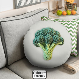 Fun Smood Boost Green Minimalistisch Crochet Brocc Rundes Kissen