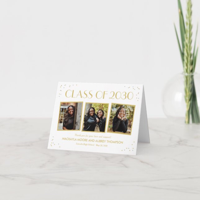 Fun Snapshots Abschluss Foto Danke Karte (Vorderseite)