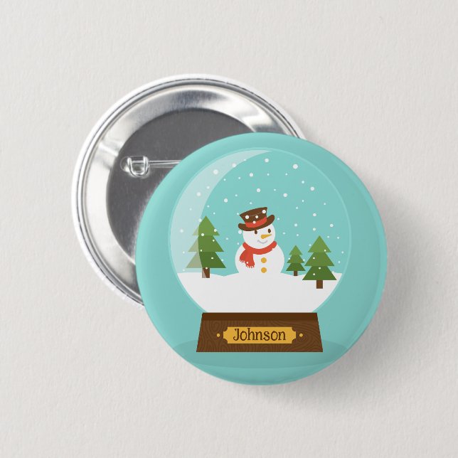 FUN! Snowman Button - Personalisiert - Name hinzuf (Vorne & Hinten)