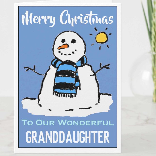 Fun Snowman Carte de Noël pour notre petite-fille (Créateur téléchargé)