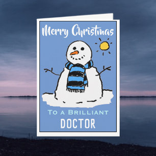 Fun Snowman carte de Noël pour un docteur