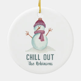 Fun Snowman Christmas Family Foto Keramik Ornament