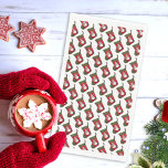 Fun Snowman Christmas Stocking Pattern Serviette<br><div class="desc">This Christmas holiday napkin design features a tiled photograph of a red and green stocking with an adorable snowman dressed in a seasonal plaid scarf and hat set over a white background. Click customize to add text in a typeface style, color and size you prefer. The design is also available...</div>