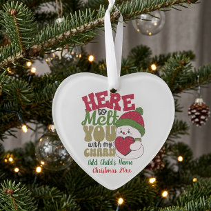Fun Snowman Holiday Accent Personalize Ornament
