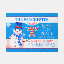 FUN Snowman in Blue Hat and Scarf | BLAUER Weihnac