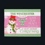 FUN Snowman in Red Hat und Scarf | PINK Christmas Fußmatte<br><div class="desc">Gutes und Gutes werden sich vor Ihrer Haustür zeigen. Diese Matte sagt ganz klar: "Die Bewohner hier fördern die Verbreitung von Frieden,  Liebe und Freude - Willkommen in unserem bescheidenen Wohnsitz,  wo die Umarmungen (durch Covid) begrenzt sein könnten,  aber die Liebe ist im Überfluss.</div>