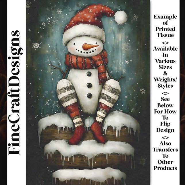 Fun Snowman in Red Weihnachtsmannmütze & Boots BA6 Seidenpapier (Von Creator hochgeladen)