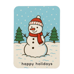 Fun Snowman Niedlich Weihnachten Magnet