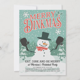 Fun Snowman Pickleball Weihnachts-Party Einladung