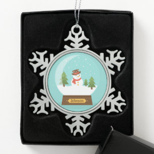 FUN! Snowman Snowflake - Personalisiert - Name hin Schneeflocken Zinn-Ornament