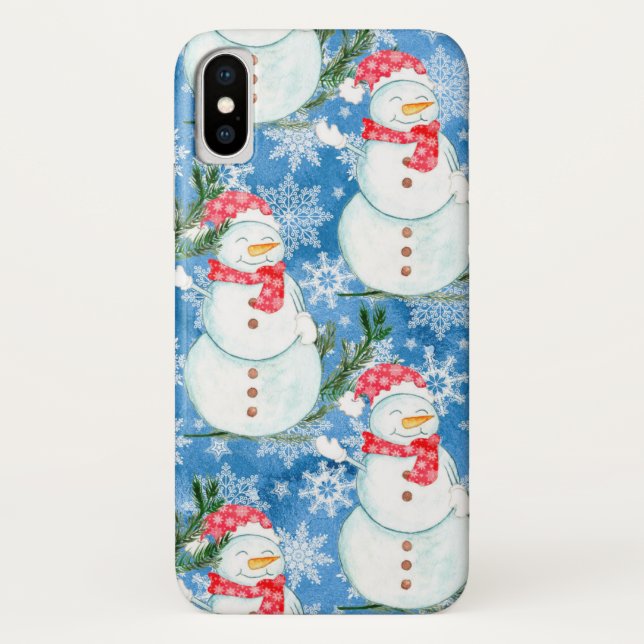 Fun Snowman Weihnachten iPhone Case (Rückseite)