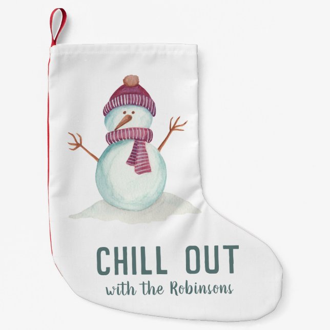Fun Snowman Weihnachten Kleiner Weihnachtsstrumpf (Vorderseite)