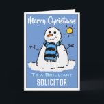 Fun Snowman Weihnachtskarte für einen Anwalt Feiertagskarte<br><div class="desc">Spaß Schneemann Cartoon auf einer Weihnachtskarte. Weihnachtskarte für einen Anwalt.</div>