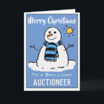 Fun Snowman Weihnachtskarte für einen Auktionator Feiertagskarte<br><div class="desc">Spaß Schneemann Cartoon auf einer Weihnachtskarte. Weihnachtskarte für einen Auktionator.</div>