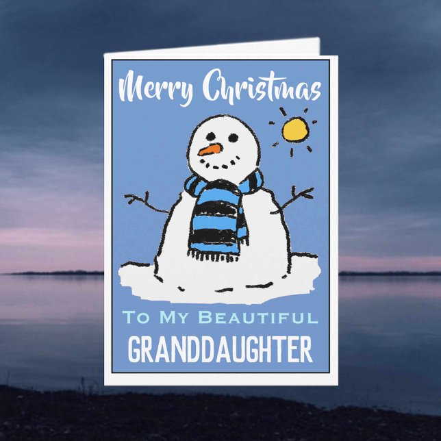 Fun Snowman Weihnachtskarte für Großtochter Feiertagskarte (Von Creator hochgeladen)