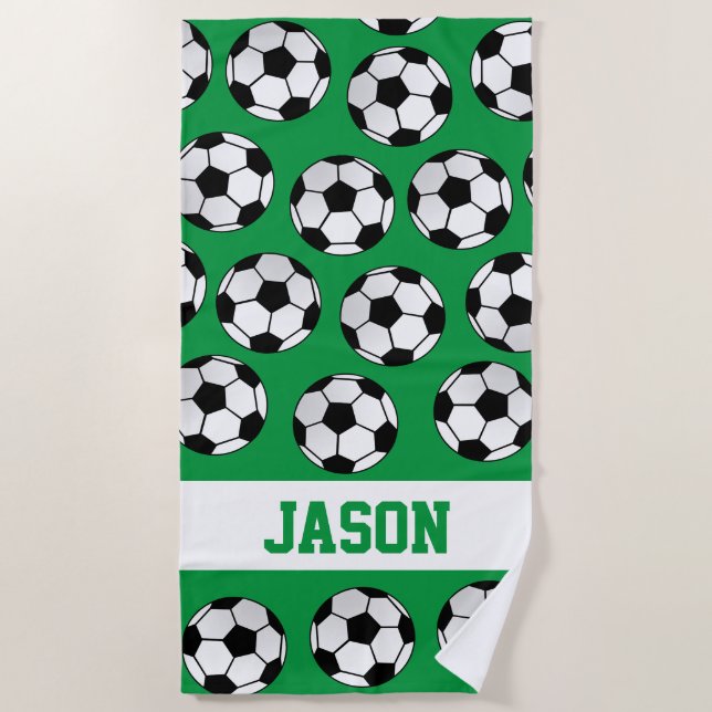 Fun Soccer Balls Personalisiert Strandtuch (Vorderseite)