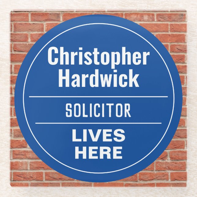 Fun Solicitor Wall Plaque Style Glass Untersetzer (Vorderseite)