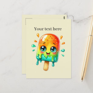 Fun Sommerzeit anpassbares Schmelzeis Postkarte