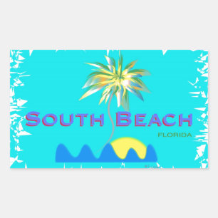 Fun South Beach, Florida Rechteckiger Aufkleber