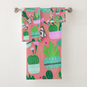Fun Southwestern mignon fille rose Motif Cactus