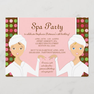 Fun Spa Birthday Spa Party Invitation Rose