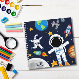 Fun Space Astronaut Planet, Niedliche Kinderskizze Notizbuch