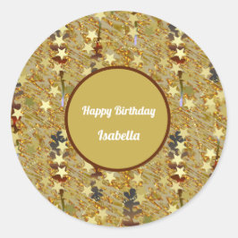Fun Sparkle Glitzy Birthday Runder Aufkleber