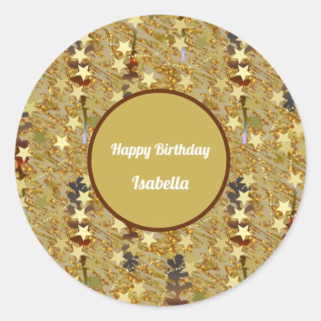 Fun Sparkle Glitzy Birthday Runder Aufkleber (Vorderseite)