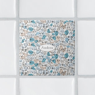 Fun Spaß Blue Mum Fliese