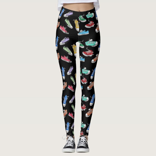 Fun Spaß Comic Cartoon Runners mit Schuhen Leggings (Vorderseite)