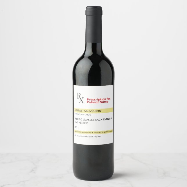 Fun Spaß Novelty Rx Verschreibung Label Aufkleber (Vorderseite)