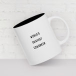 Fun Spaß Welts beste Arbeiter-Moderne Tasse<br><div class="desc">Rufen Sie alle Bürosuperhelden! Mit unserer zweifarbigen Zazzle-Tasse mit dem typografischen Design "World's Tokio" verschmelzen Sie Ihre Fantasie! 🦸 ‍ ♀️ ☕️ Diese Tasse feiert die Schönheit, perfekt am Arbeitsplatz zu sein. Mit seinem trendigen zweifarbigen Stil und seiner humorvollen Botschaft ist es der perfekte Gesprächsstarter im Büro. Nehmen Sie also...</div>