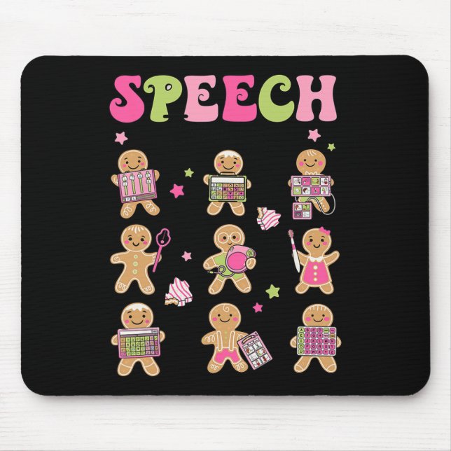 Fun Speech Therapy Lebkuchen Cookies SLP Christm Mousepad (Vorne)
