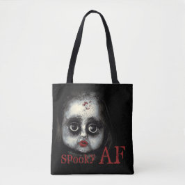 Fun Spooky AF Creepy Goth Doll Face Halloween Tasche
