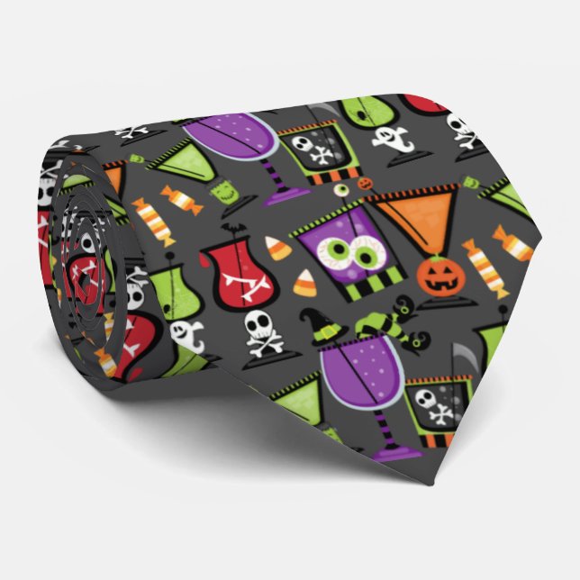 Fun Spooky Cocktails Krawatte (Gerollt)