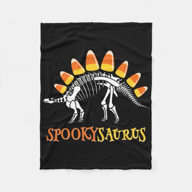 Fun Spookysaurus Candy Corn Dinosaur Halloween Tod Fleecedecke (Vorderseite)