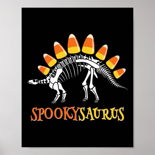 Fun Spookysaurus Candy Corn Dinosaur Halloween Tod Poster (Vorne)
