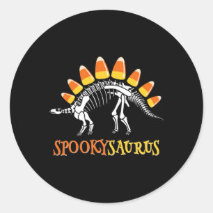 Fun Spookysaurus Candy Corn Dinosaur Halloween Tod Runder Aufkleber