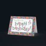 Fun Spots Muster auf Blue Sister in Schwiegerelter Karte<br><div class="desc">Eine farbenfrohe Geburtstagskarte für eine Schwiegermutter mit farbenfroher Schrift und einem hellen,  blubbly,  spotty pattern. Sie können die Insider-Nachricht ändern,  wenn Sie möchten.</div>